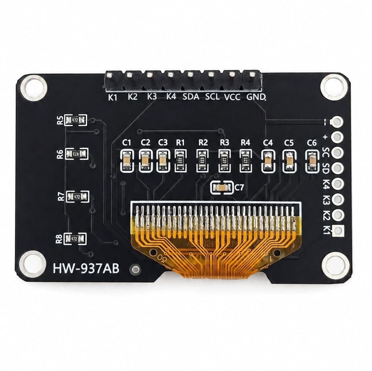 Wyświetlacz OLED 0,96" SSD1306 I2C BITCHIP z 4 przyciskami, biały - zdjęcie 3
