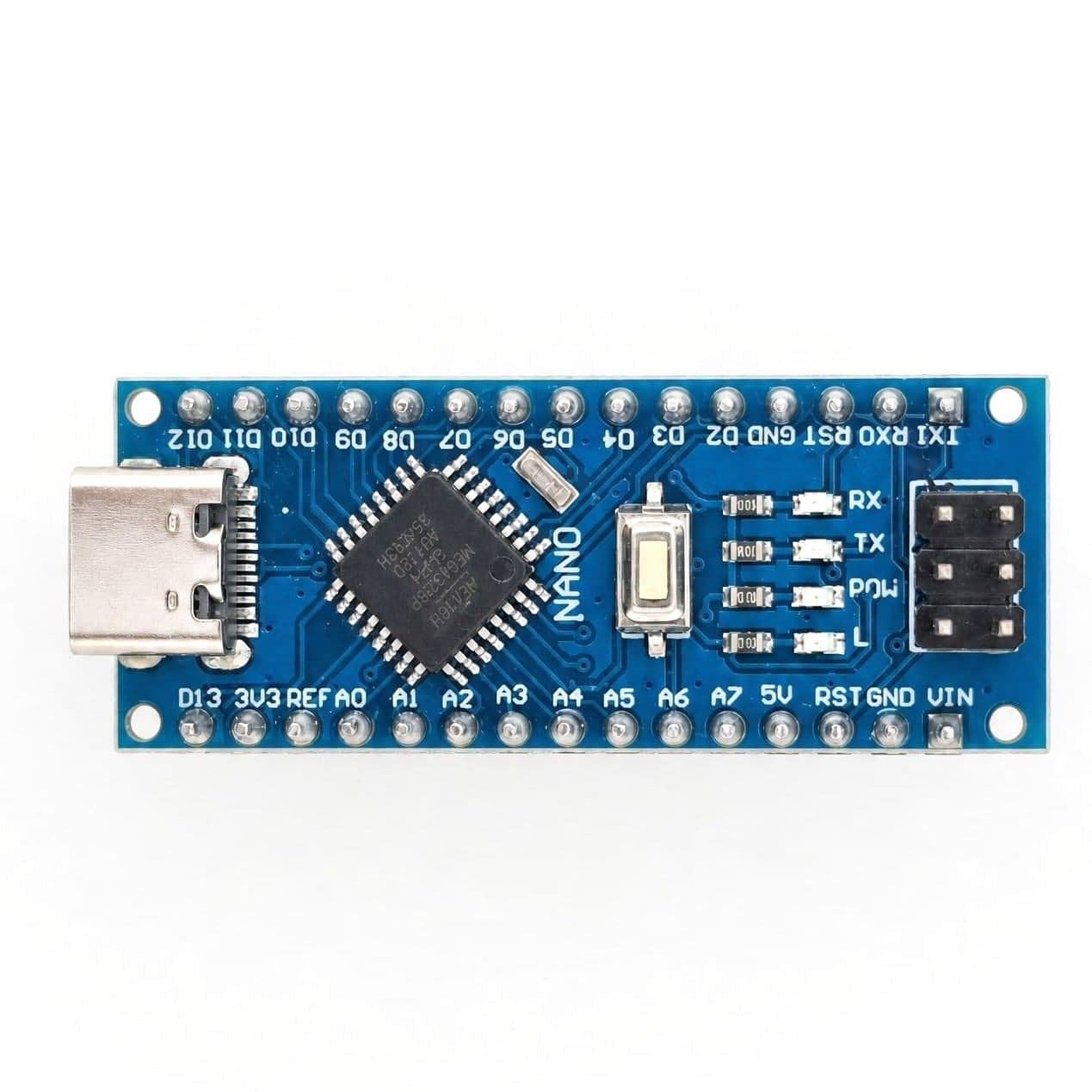 Nano V3.0 ATmega328P CH340, USB-C, wlutowane piny (kompatybilna z Arduino) - zdjęcie 3