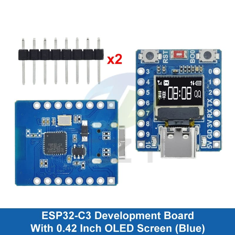 Moduł BITCHIP ESP32-C3 z wyświetlaczem OLED 0,42", WiFi + Bluetooth, niebieska