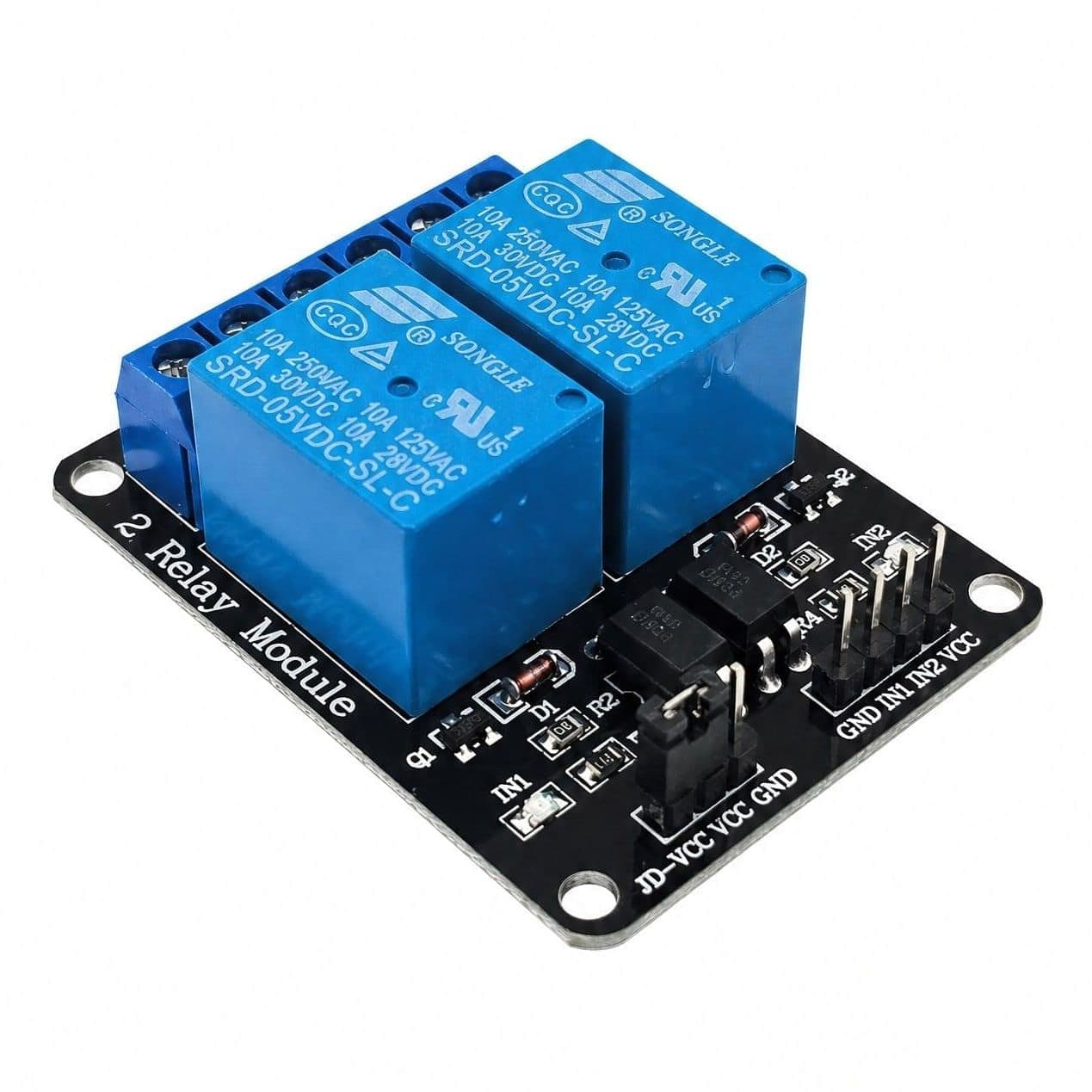 Moduł BITCHIP przekaźnika 2-kanałowy 5V z optoizolacją - zdjęcie 3