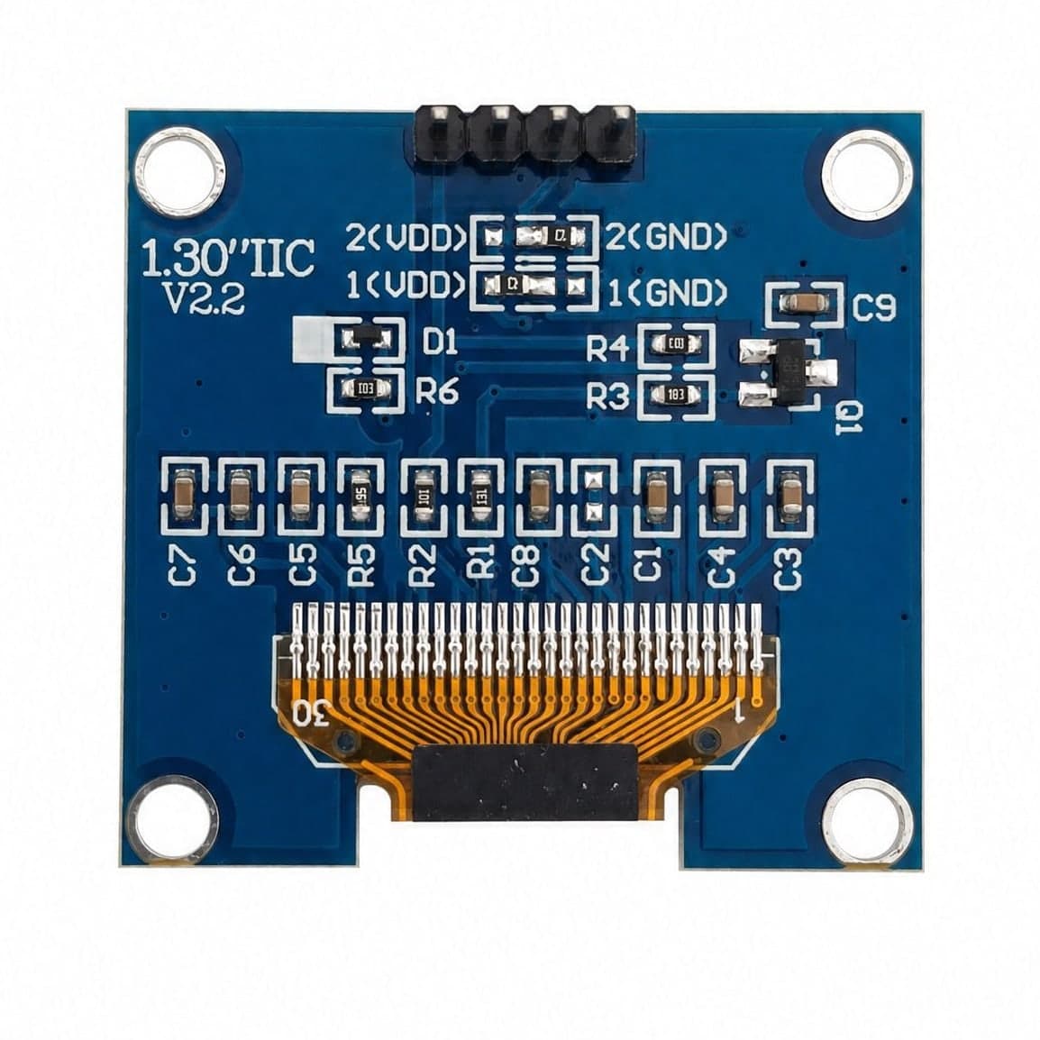 Wyświetlacz OLED 1,3" 128×64 I2C 4 pin, biały - zdjęcie 4