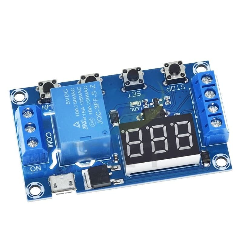 Przekaźnik czasowy - cykliczny DC 6-30 V z wyświetlaczem LED, micro USB