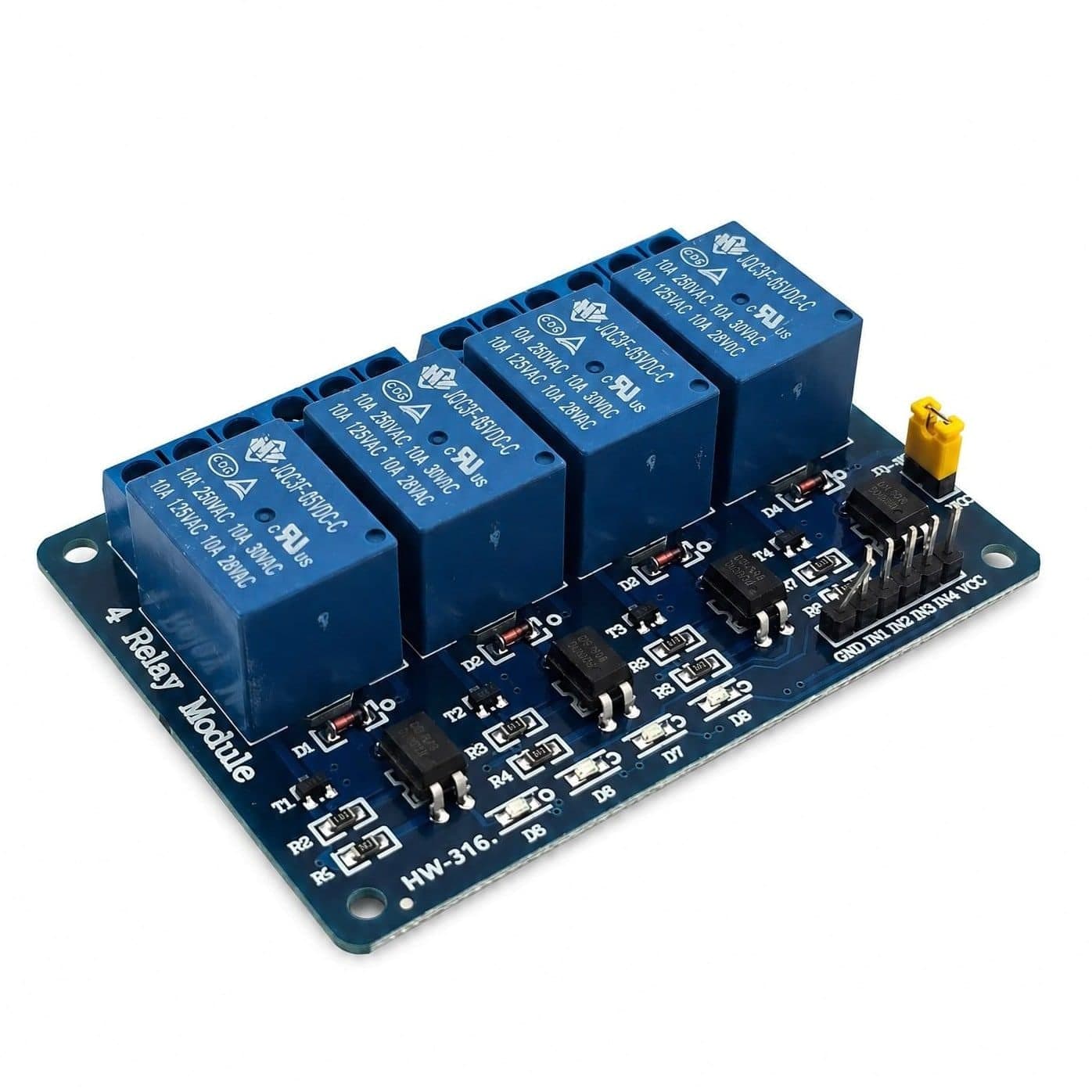 Moduł BITCHIP przekaźnika 4-kanałowy 5V z optoizolacją